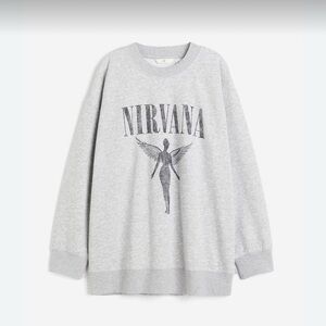 H&M Gray Nirvana Graphic Sweater